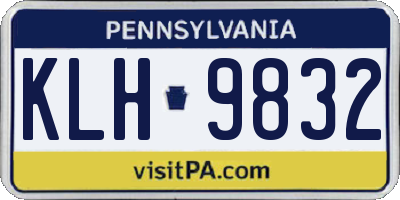 PA license plate KLH9832
