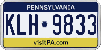 PA license plate KLH9833