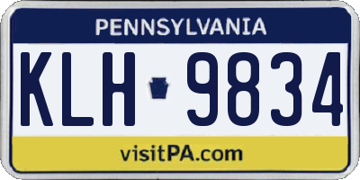 PA license plate KLH9834