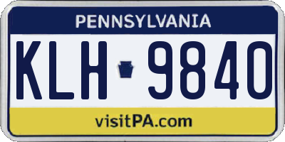 PA license plate KLH9840