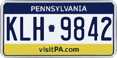 PA license plate KLH9842