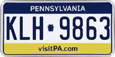 PA license plate KLH9863