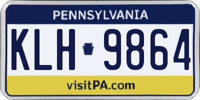 PA license plate KLH9864
