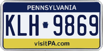 PA license plate KLH9869