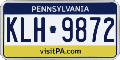 PA license plate KLH9872