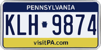 PA license plate KLH9874