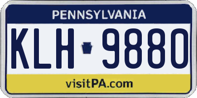 PA license plate KLH9880