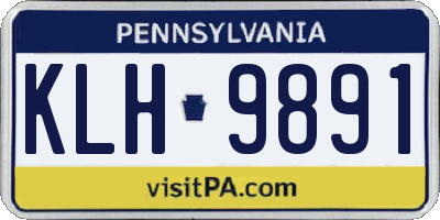 PA license plate KLH9891