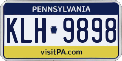 PA license plate KLH9898