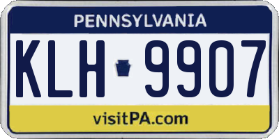 PA license plate KLH9907