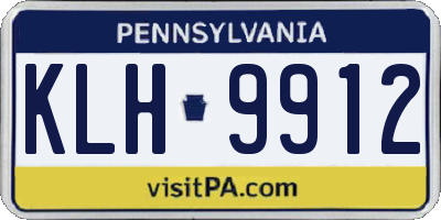 PA license plate KLH9912