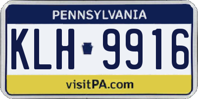 PA license plate KLH9916