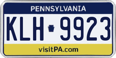 PA license plate KLH9923