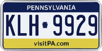 PA license plate KLH9929