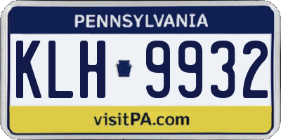 PA license plate KLH9932