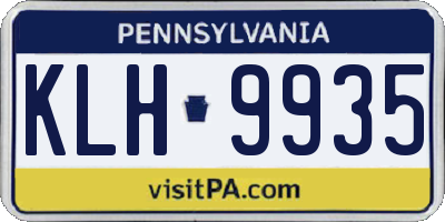 PA license plate KLH9935
