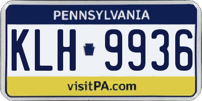 PA license plate KLH9936