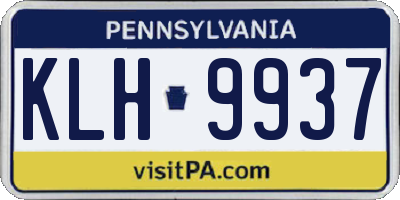 PA license plate KLH9937