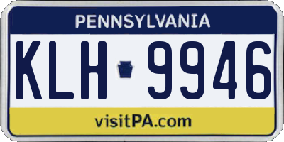 PA license plate KLH9946