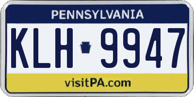 PA license plate KLH9947