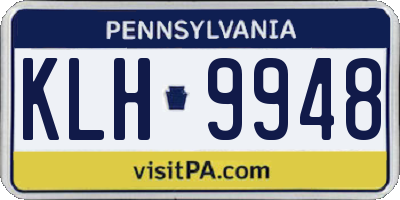 PA license plate KLH9948