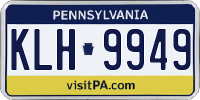 PA license plate KLH9949