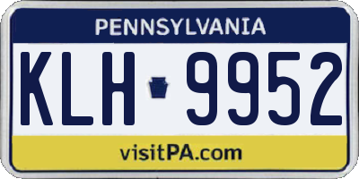 PA license plate KLH9952