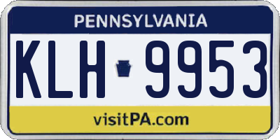 PA license plate KLH9953