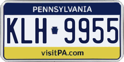 PA license plate KLH9955