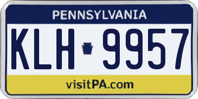 PA license plate KLH9957
