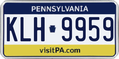 PA license plate KLH9959