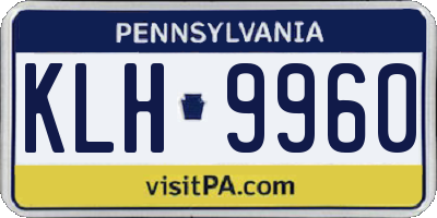 PA license plate KLH9960