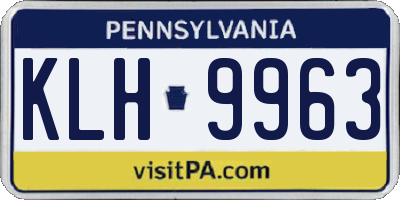 PA license plate KLH9963