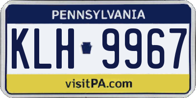 PA license plate KLH9967