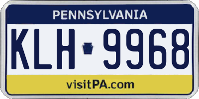 PA license plate KLH9968