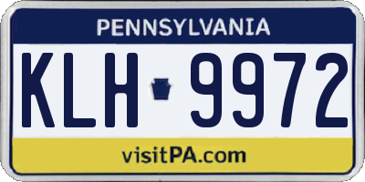 PA license plate KLH9972