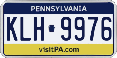 PA license plate KLH9976