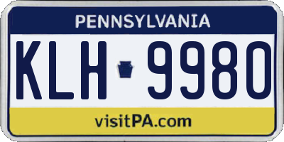 PA license plate KLH9980