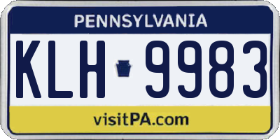 PA license plate KLH9983