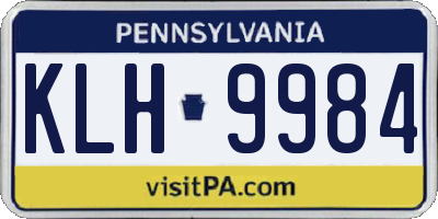 PA license plate KLH9984