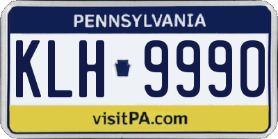 PA license plate KLH9990