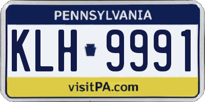 PA license plate KLH9991