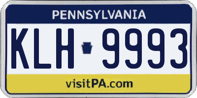 PA license plate KLH9993