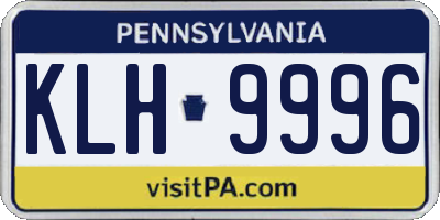 PA license plate KLH9996