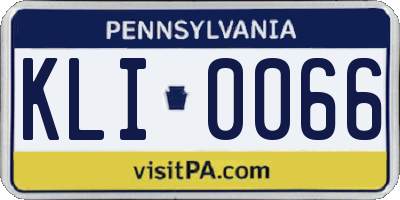 PA license plate KLI0066