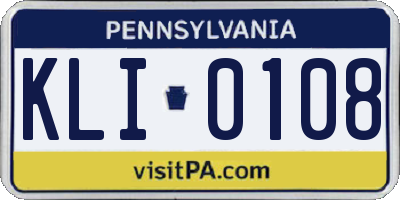 PA license plate KLI0108