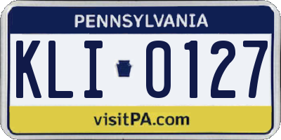 PA license plate KLI0127