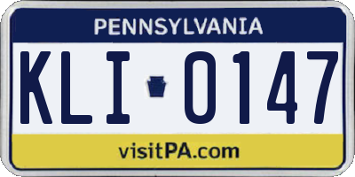 PA license plate KLI0147