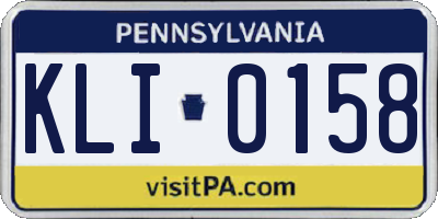 PA license plate KLI0158