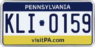 PA license plate KLI0159